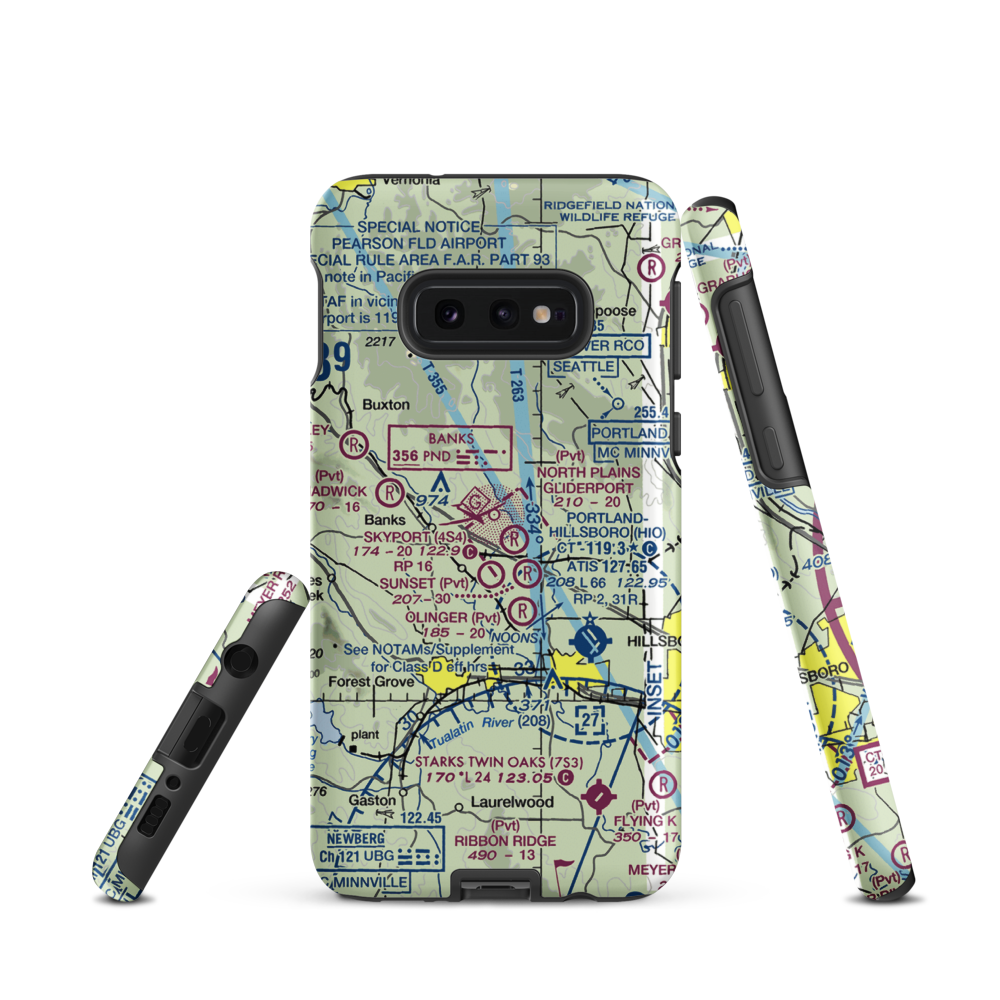 Mountaindale Airport (63OR) VFR Sectional Samsung Phone Case Samsung Galaxy S10e model shown