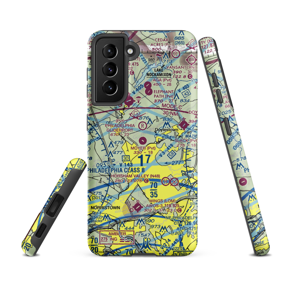 Moyer Airport (3PA9) VFR Sectional Samsung Phone Case Samsung Galaxy S21 FE model shown