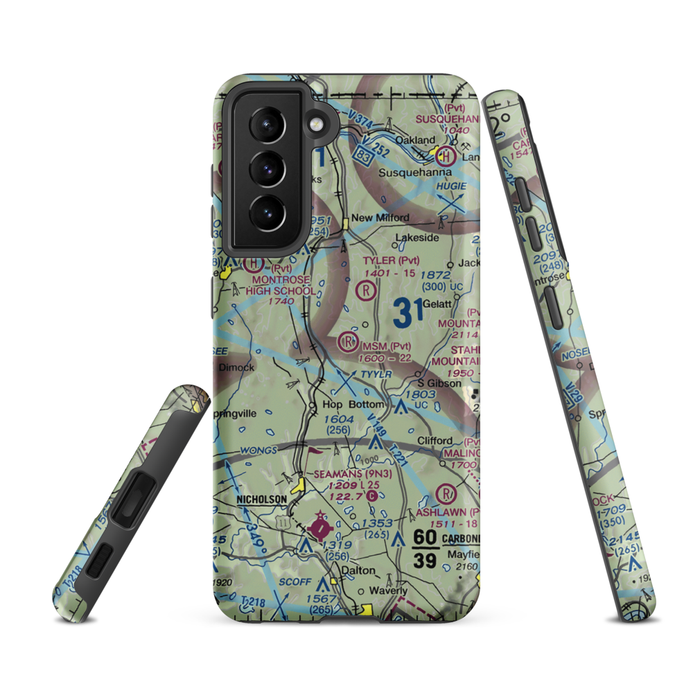 MSM Airport (PS50) VFR Sectional Samsung Phone Case Samsung Galaxy S21 FE model shown