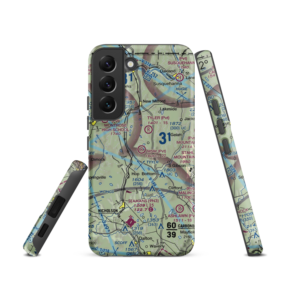 MSM Airport (PS50) VFR Sectional Samsung Phone Case Samsung Galaxy S22 model shown