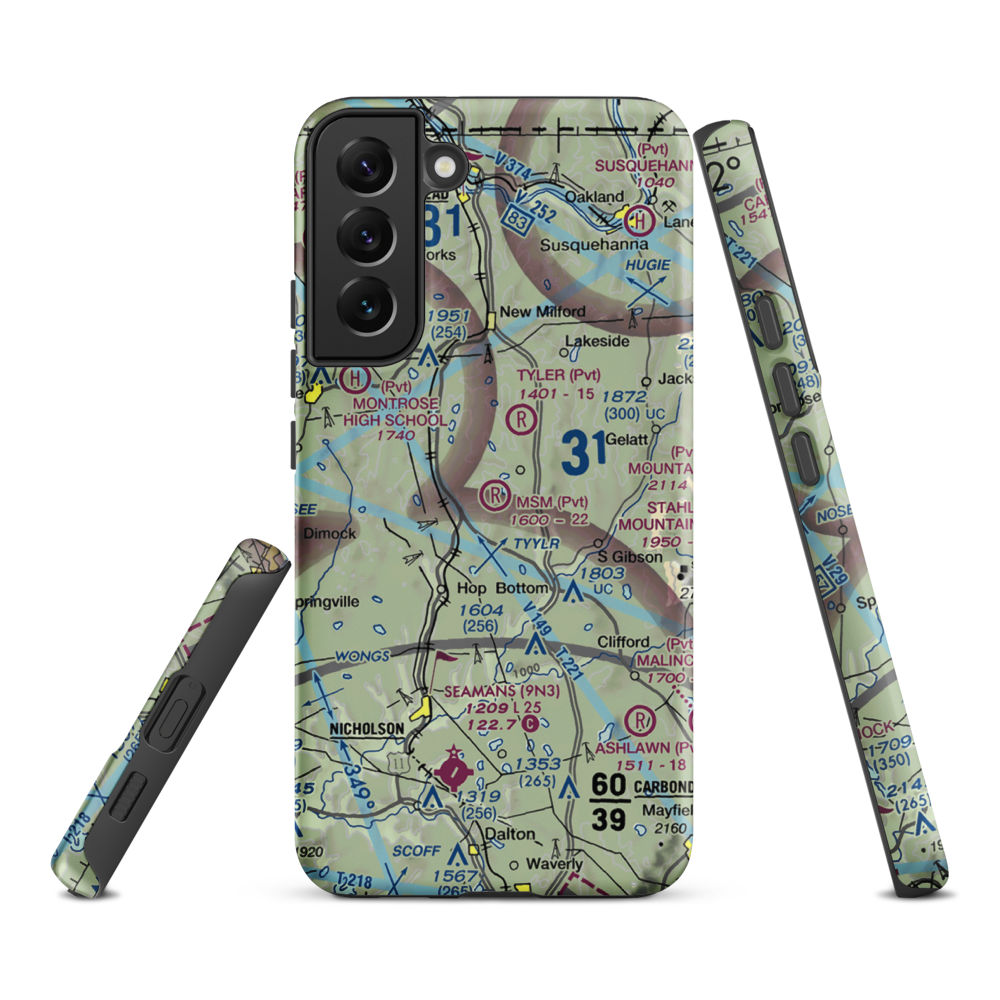 MSM Airport (PS50) VFR Sectional Samsung Phone Case Samsung Galaxy S22 Plus model shown
