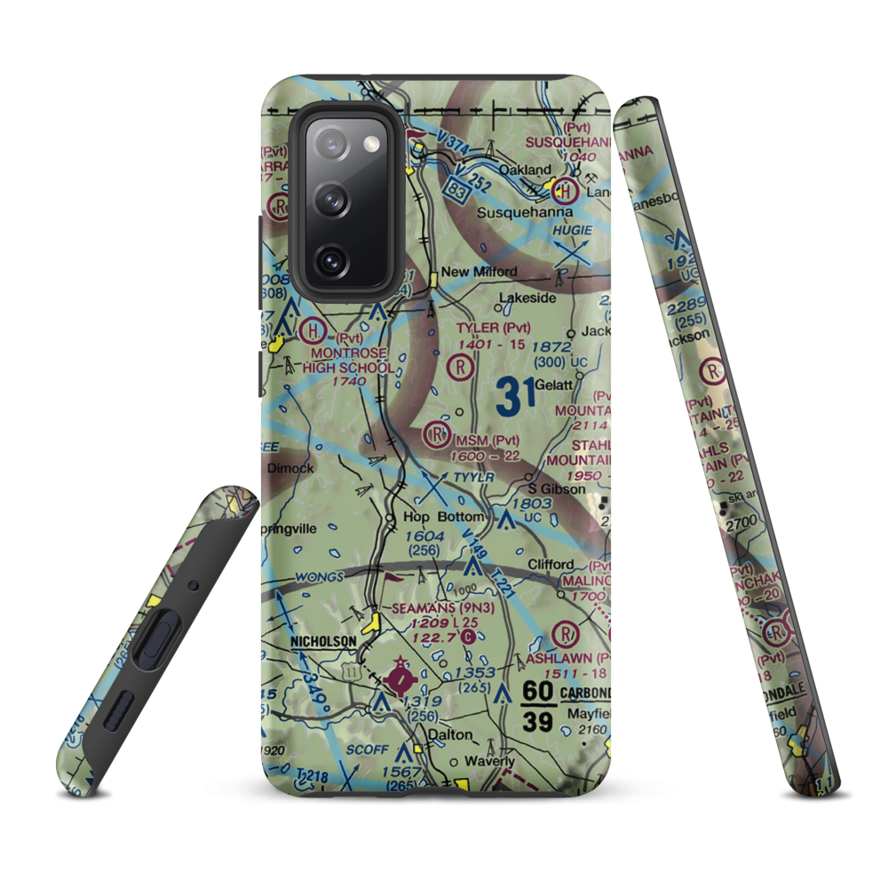MSM Airport (PS50) VFR Sectional Samsung Phone Case Samsung Galaxy S20 FE model shown