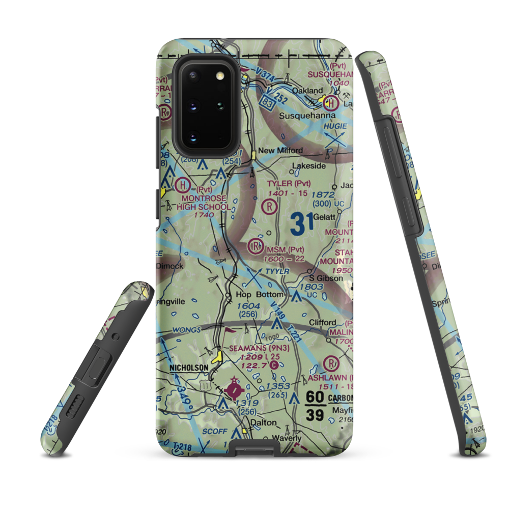 MSM Airport (PS50) VFR Sectional Samsung Phone Case Samsung Galaxy S20 Plus model shown