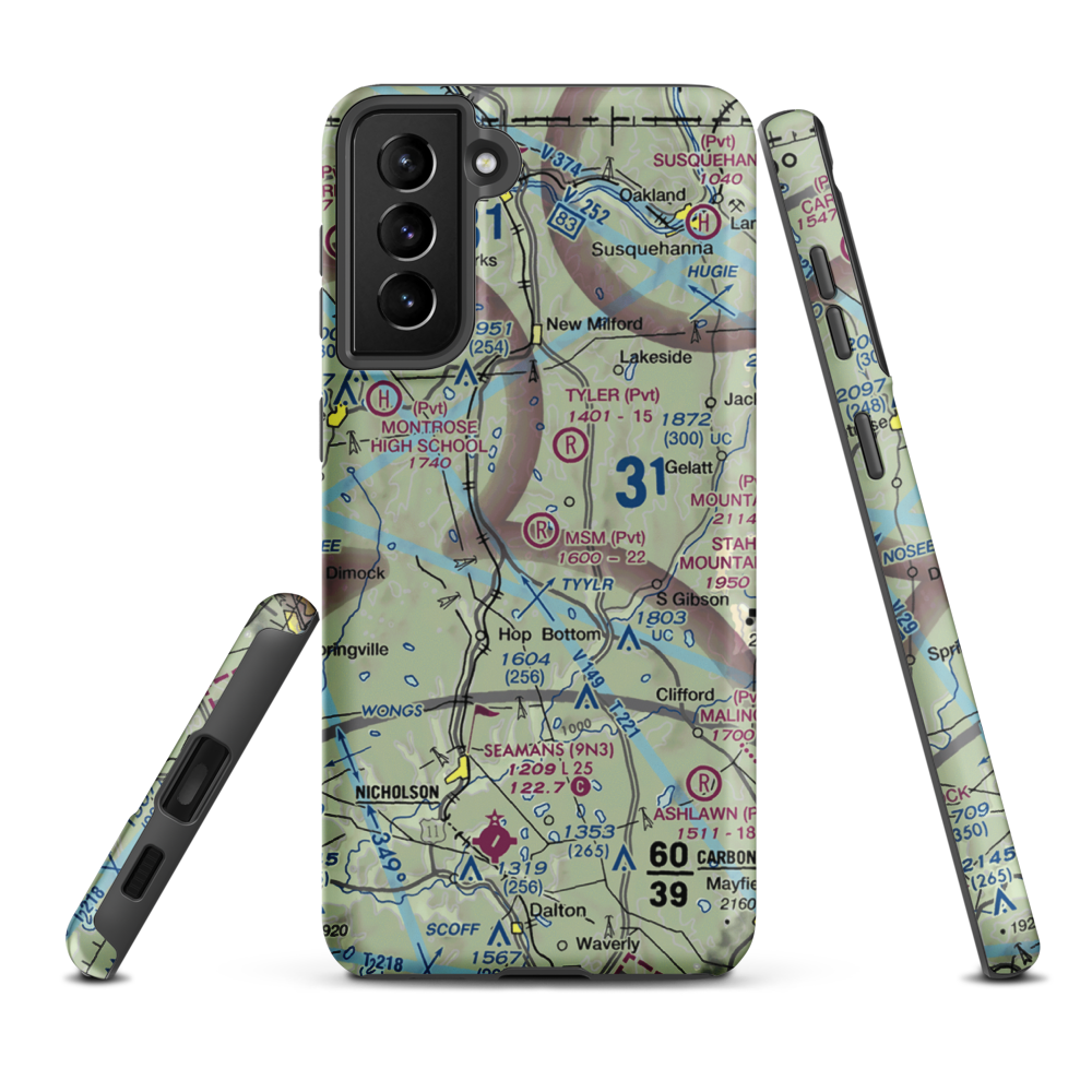 MSM Airport (PS50) VFR Sectional Samsung Phone Case Samsung Galaxy S21 FE model shown