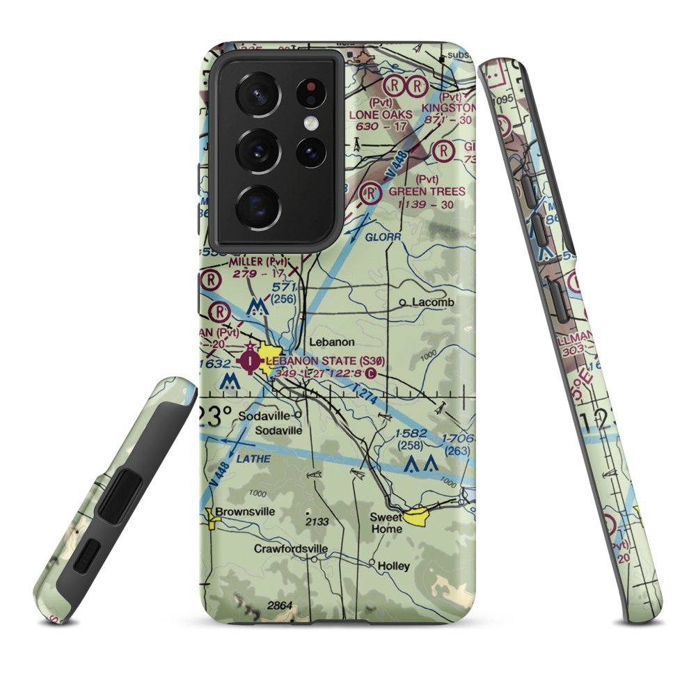 Mt Hope Airport (OG10) VFR Sectional Samsung Phone Case Samsung Galaxy S21 Plus model shown