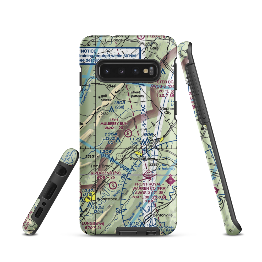 Mulberry Run Airport (VA17) VFR Sectional Samsung Phone Case Samsung Galaxy S10 model shown