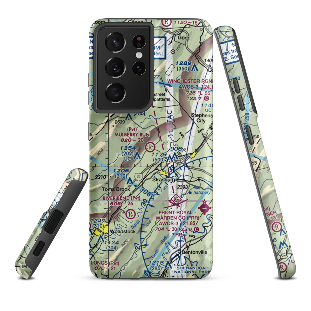 Mulberry Run Airport (VA17) VFR Sectional Samsung Phone Case Samsung Galaxy S21 Ultra model shown