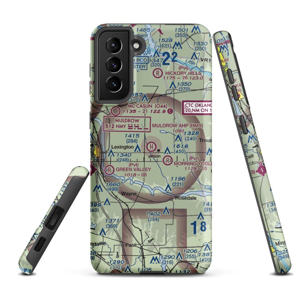 Muldrow Army Heliport (HMY) VFR Sectional Samsung Phone Case Samsung Galaxy S21 FE model shown