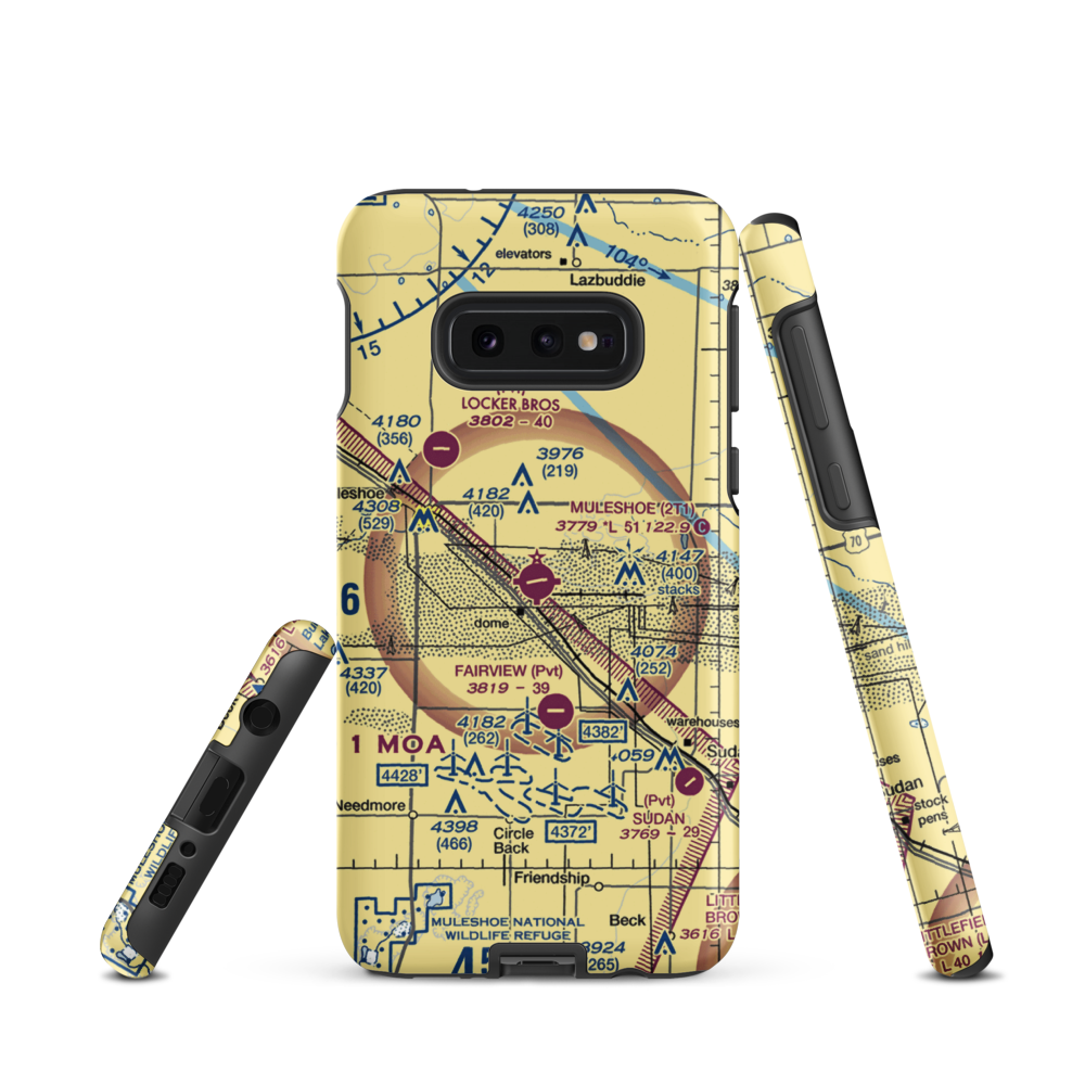Muleshoe Municipal Airport (2T1) VFR Sectional Samsung Phone Case Samsung Galaxy S10 Plus model shown