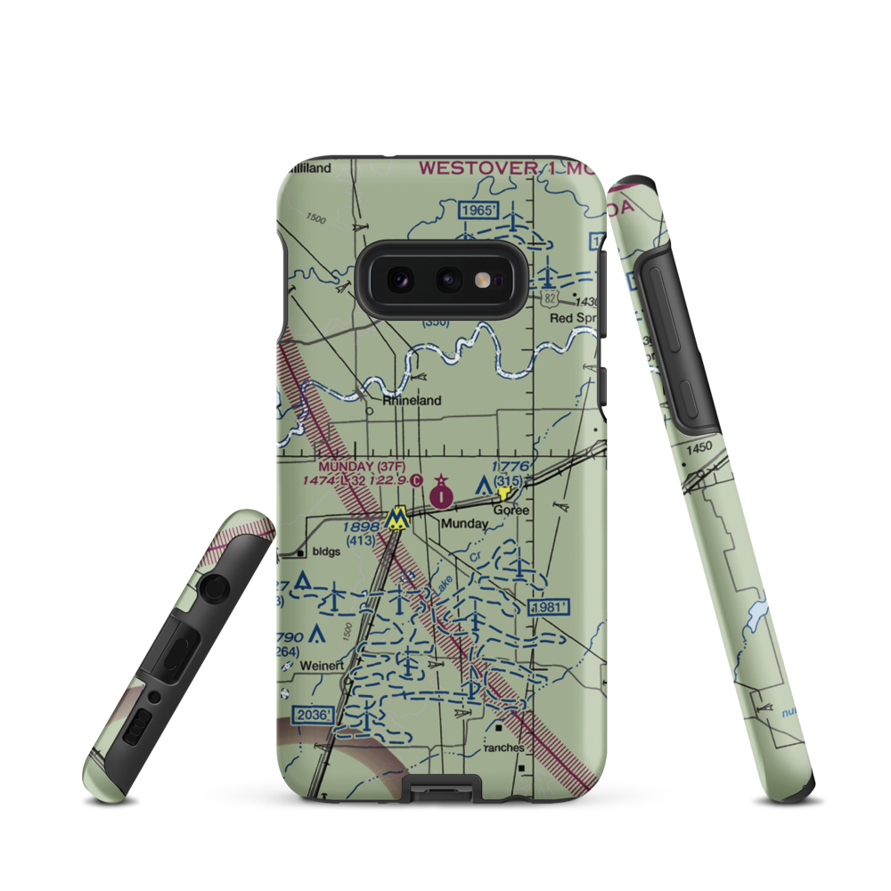 Munday Municipal Airport (37F) VFR Sectional Samsung Phone Case Samsung Galaxy S10e model shown