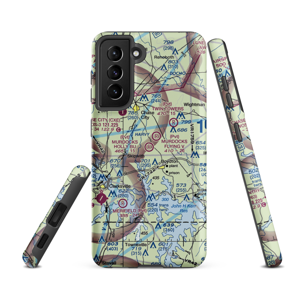 Murdock's Holly Bu Airport (23VG) VFR Sectional Samsung Phone Case Samsung Galaxy S21 FE model shown