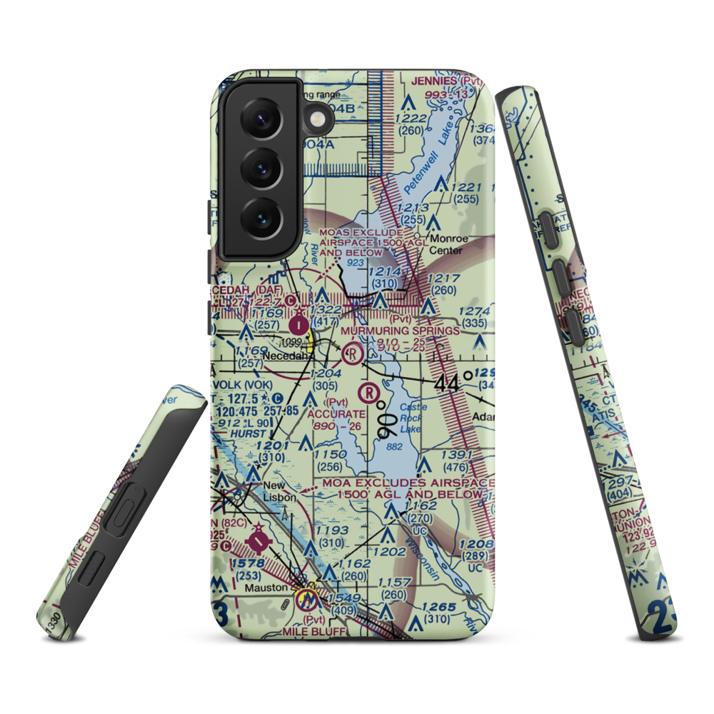 Murmuring Springs Airport (2WN5) VFR Sectional Samsung Phone Case Samsung Galaxy S22 Plus model shown