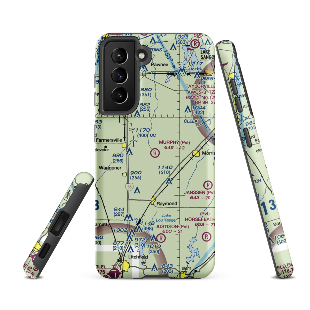 Murphy Farms Airport (70IL) VFR Sectional Samsung Phone Case Samsung Galaxy S21 FE model shown