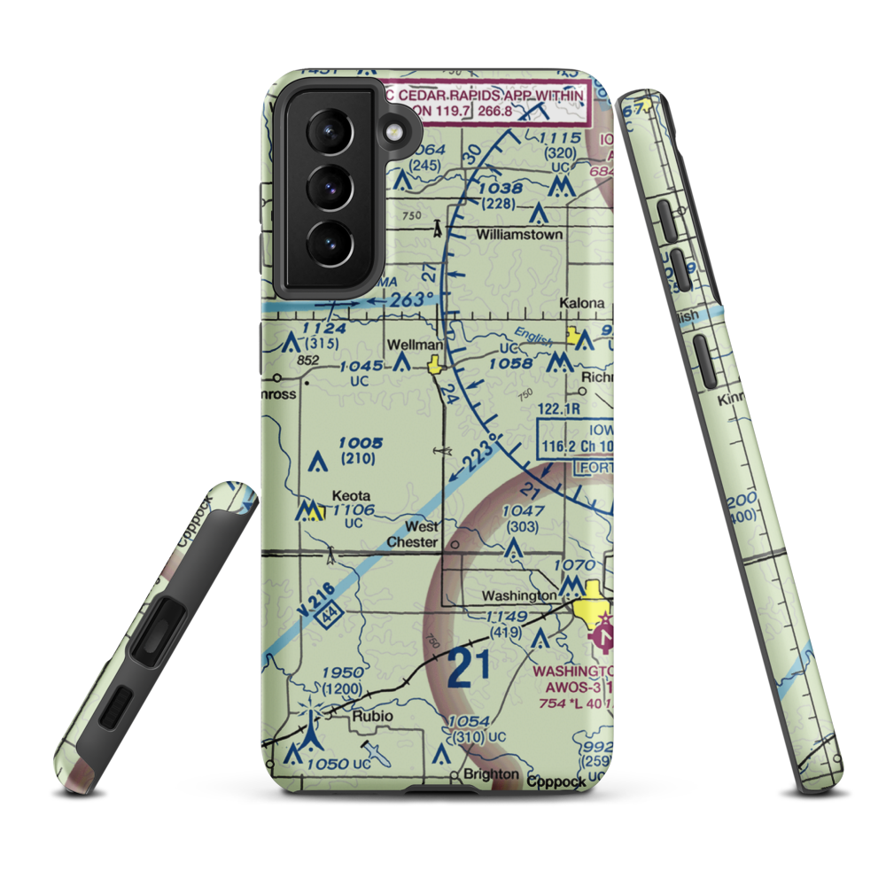 Murphy Field Private Airport (5IA7) VFR Sectional Samsung Phone Case Samsung Galaxy S21 Plus model shown