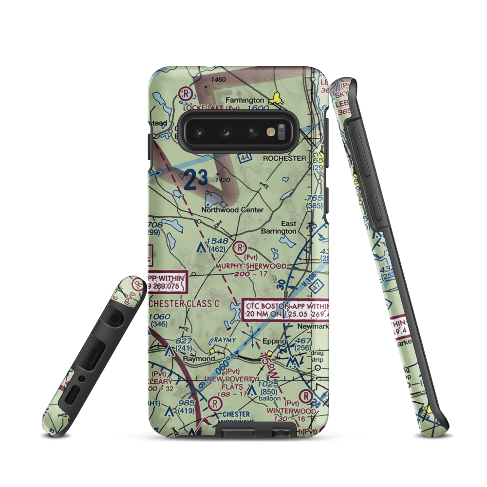 Murphy-Sherwood Park Airport (NH43) VFR Sectional Samsung Phone Case Samsung Galaxy S10 model shown