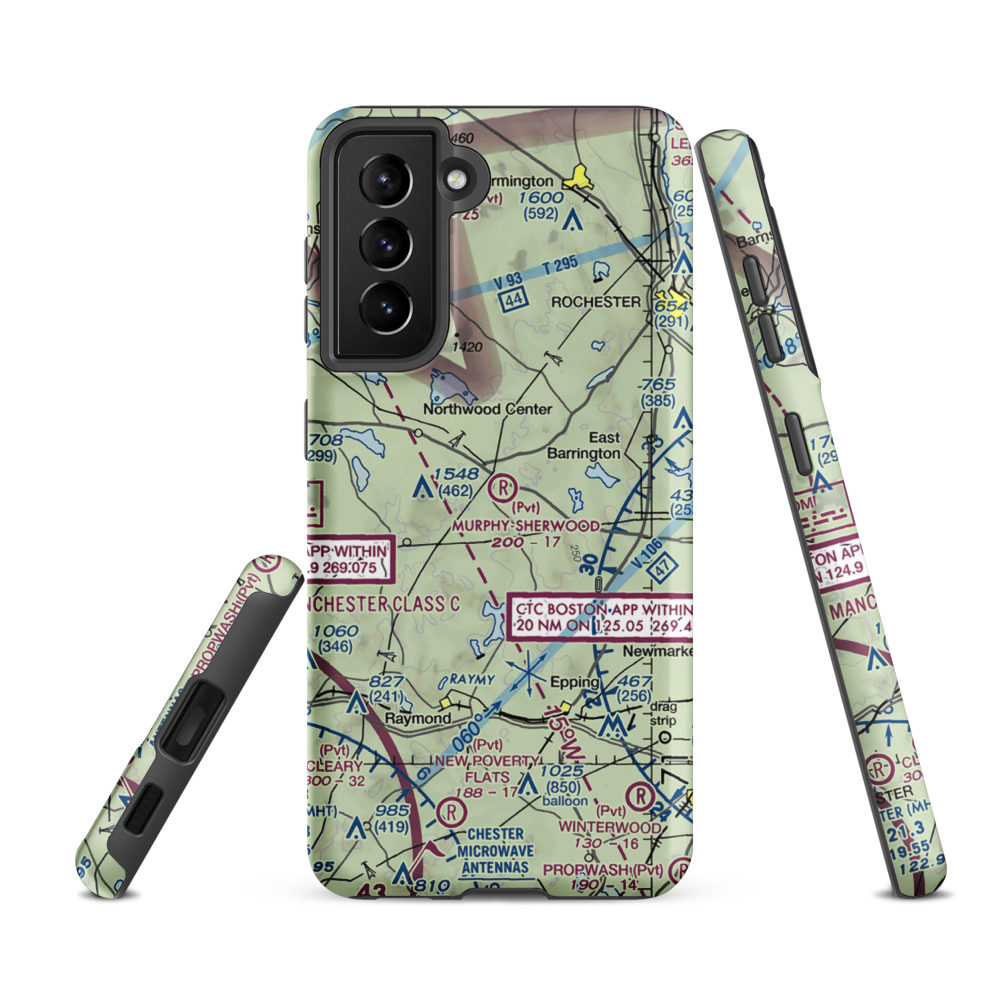 Murphy-Sherwood Park Airport (NH43) VFR Sectional Samsung Phone Case Samsung Galaxy S21 FE model shown