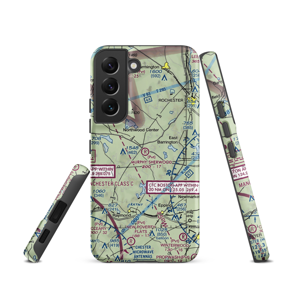 Murphy-Sherwood Park Airport (NH43) VFR Sectional Samsung Phone Case Samsung Galaxy S22 model shown