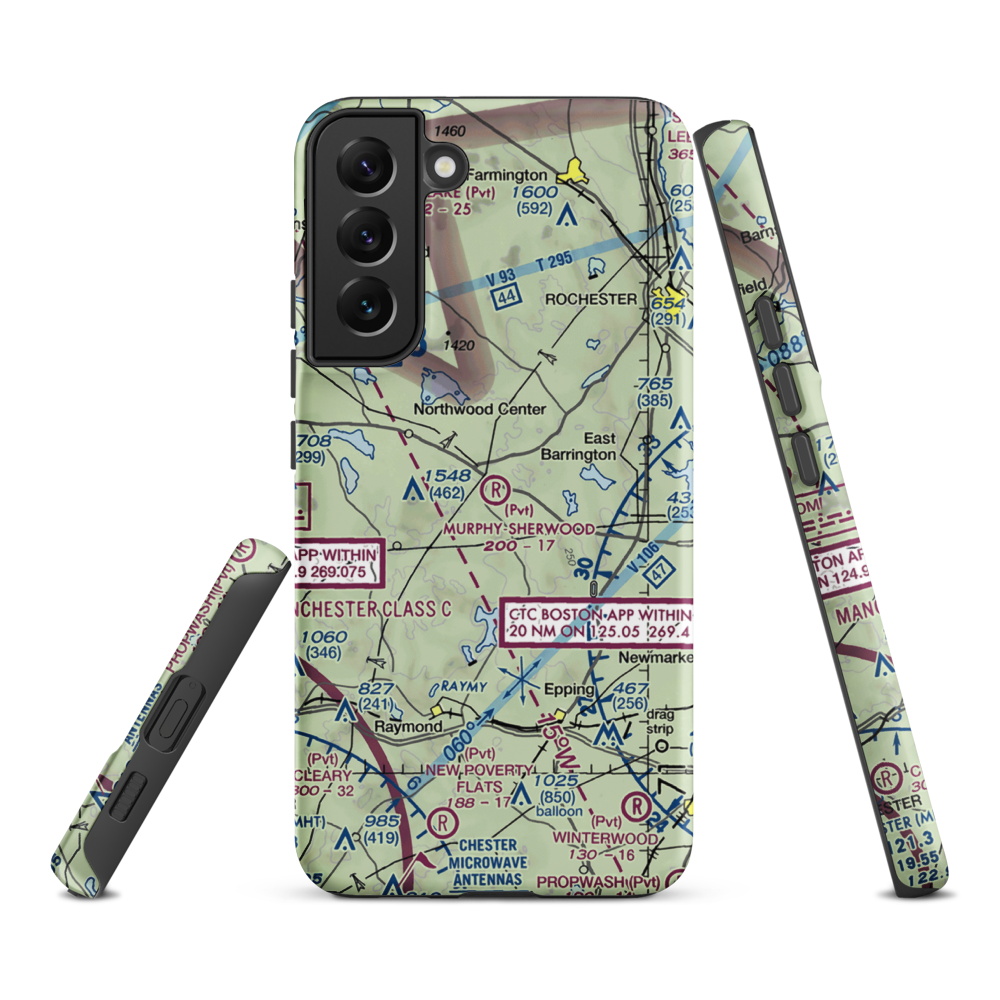 Murphy-Sherwood Park Airport (NH43) VFR Sectional Samsung Phone Case Samsung Galaxy S22 Plus model shown