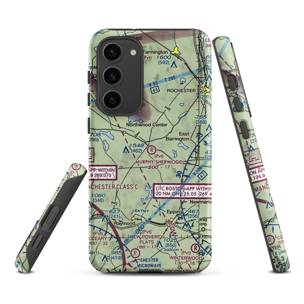 Murphy-Sherwood Park Airport (NH43) VFR Sectional Samsung Phone Case Samsung Galaxy S23 Plus model shown
