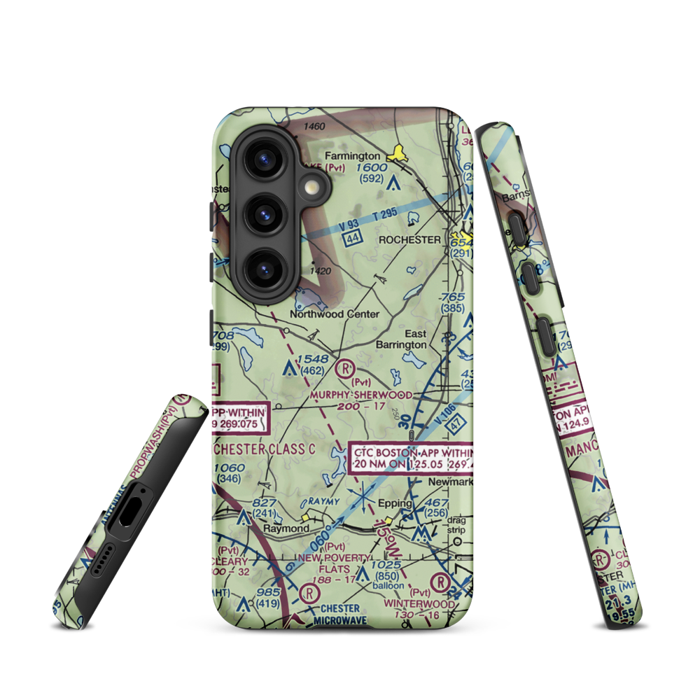 Murphy-Sherwood Park Airport (NH43) VFR Sectional Samsung Phone Case Samsung Galaxy S24 model shown