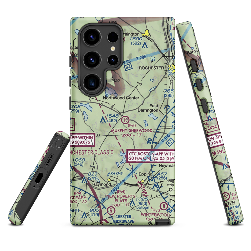 Murphy-Sherwood Park Airport (NH43) VFR Sectional Samsung Phone Case Samsung Galaxy S24 Ultra model shown