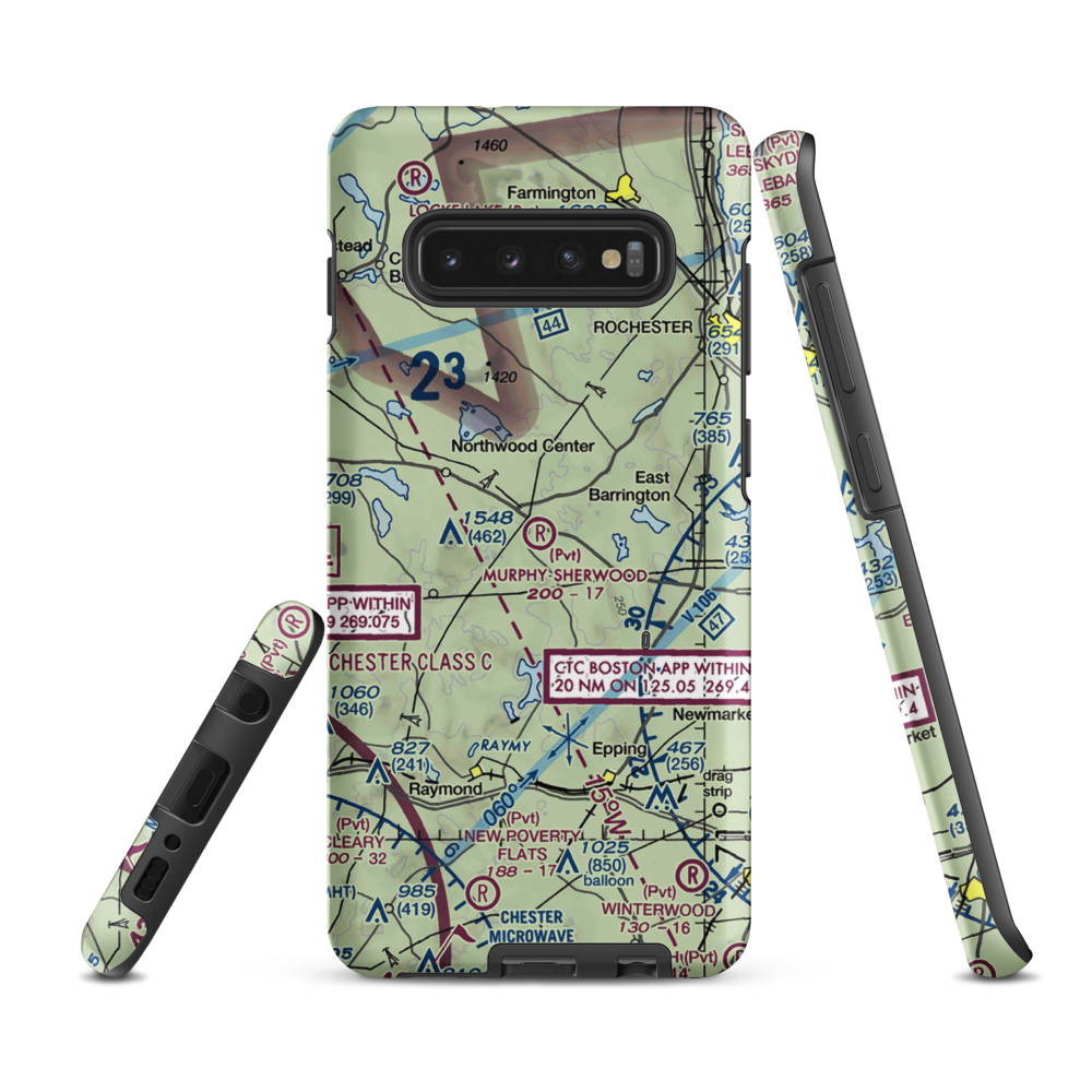 Murphy-Sherwood Park Airport (NH43) VFR Sectional Samsung Phone Case Samsung Galaxy S10 Plus model shown