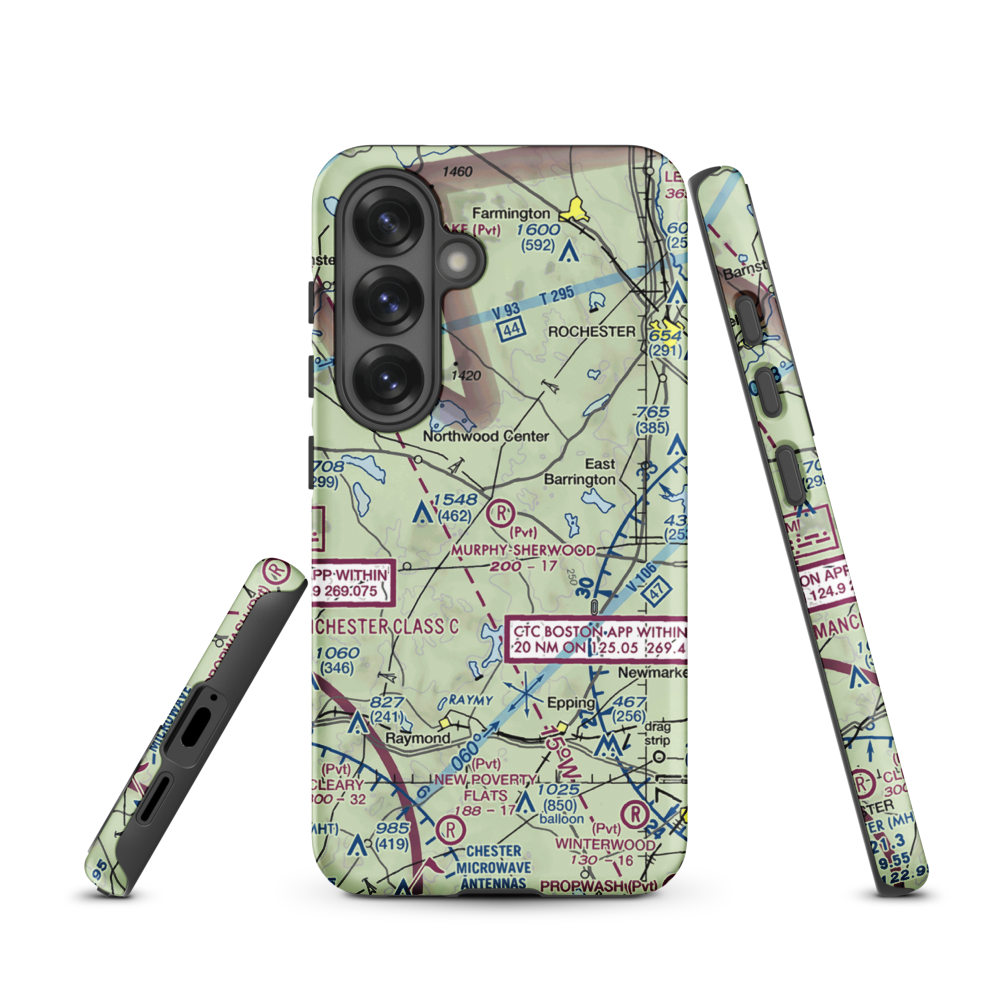Murphy-Sherwood Park Airport (NH43) VFR Sectional Samsung Phone Case Samsung Galaxy S25 model shown