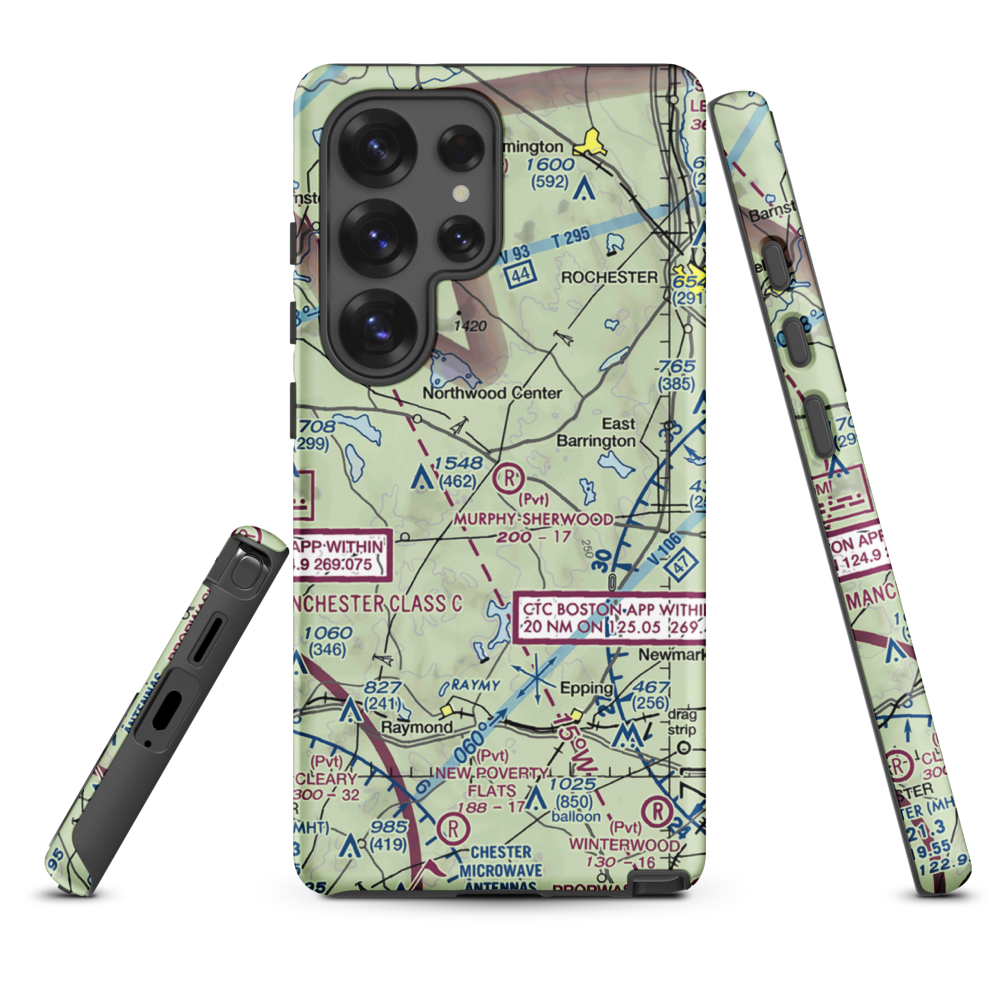 Murphy-Sherwood Park Airport (NH43) VFR Sectional Samsung Phone Case Samsung Galaxy S25 Ultra model shown