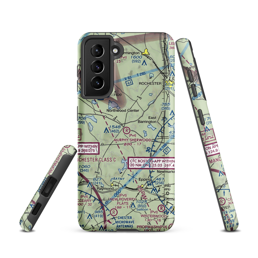 Murphy-Sherwood Park Airport (NH43) VFR Sectional Samsung Phone Case Samsung Galaxy S21 model shown