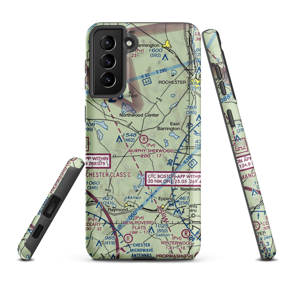 Murphy-Sherwood Park Airport (NH43) VFR Sectional Samsung Phone Case Samsung Galaxy S21 Plus model shown