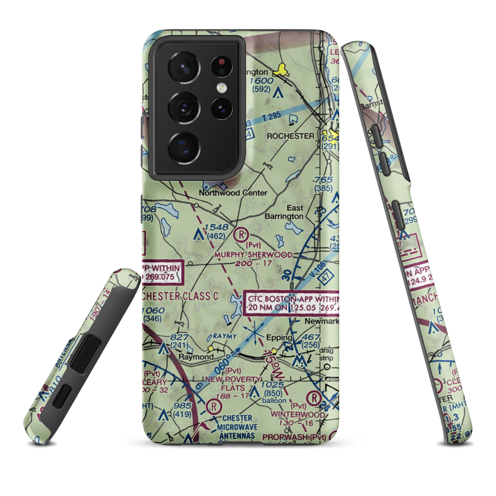 Murphy-Sherwood Park Airport (NH43) VFR Sectional Samsung Phone Case Samsung Galaxy S21 Ultra model shown
