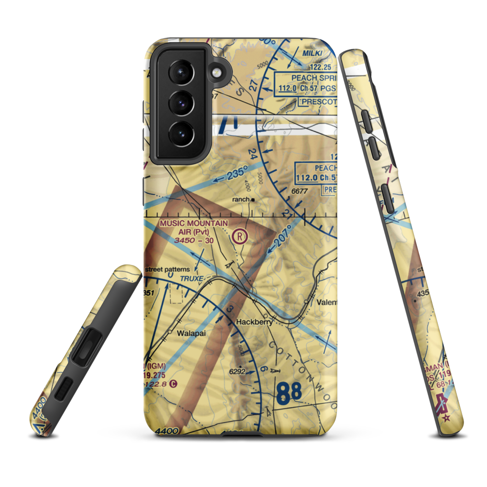 Music Mountain Air Ranch Airport (68AZ) VFR Sectional Samsung Phone Case Samsung Galaxy S21 Plus model shown