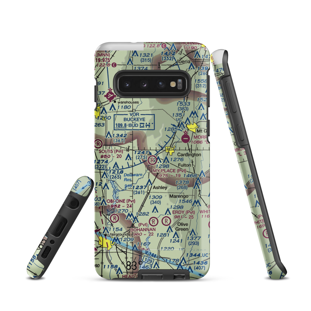 My Place Airport (3OH7) VFR Sectional Samsung Phone Case Samsung Galaxy S10 model shown