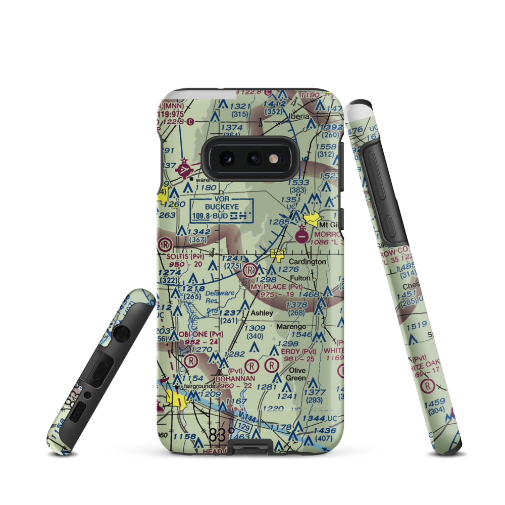 My Place Airport (3OH7) VFR Sectional Samsung Phone Case Samsung Galaxy S10 Plus model shown