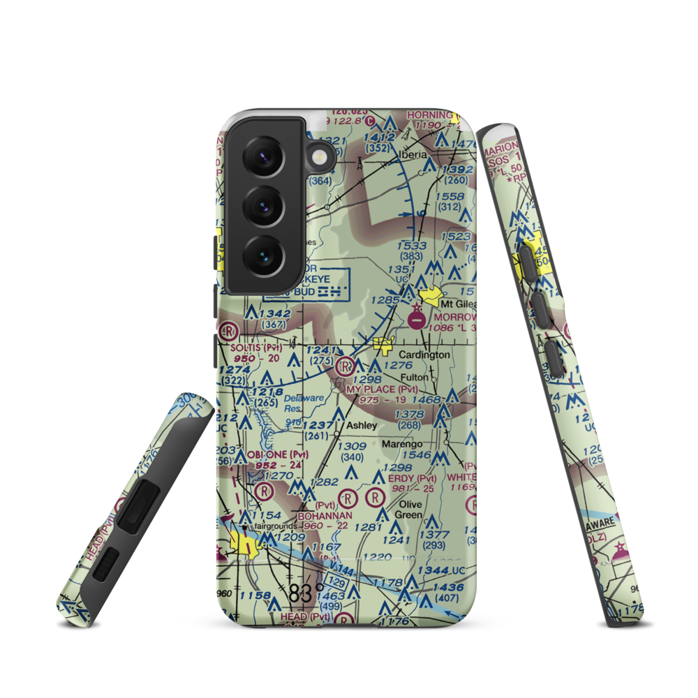 My Place Airport (3OH7) VFR Sectional Samsung Phone Case Samsung Galaxy S22 model shown