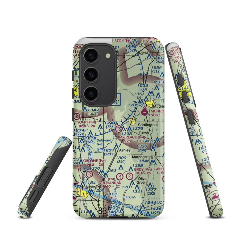 My Place Airport (3OH7) VFR Sectional Samsung Phone Case Samsung Galaxy S23 model shown