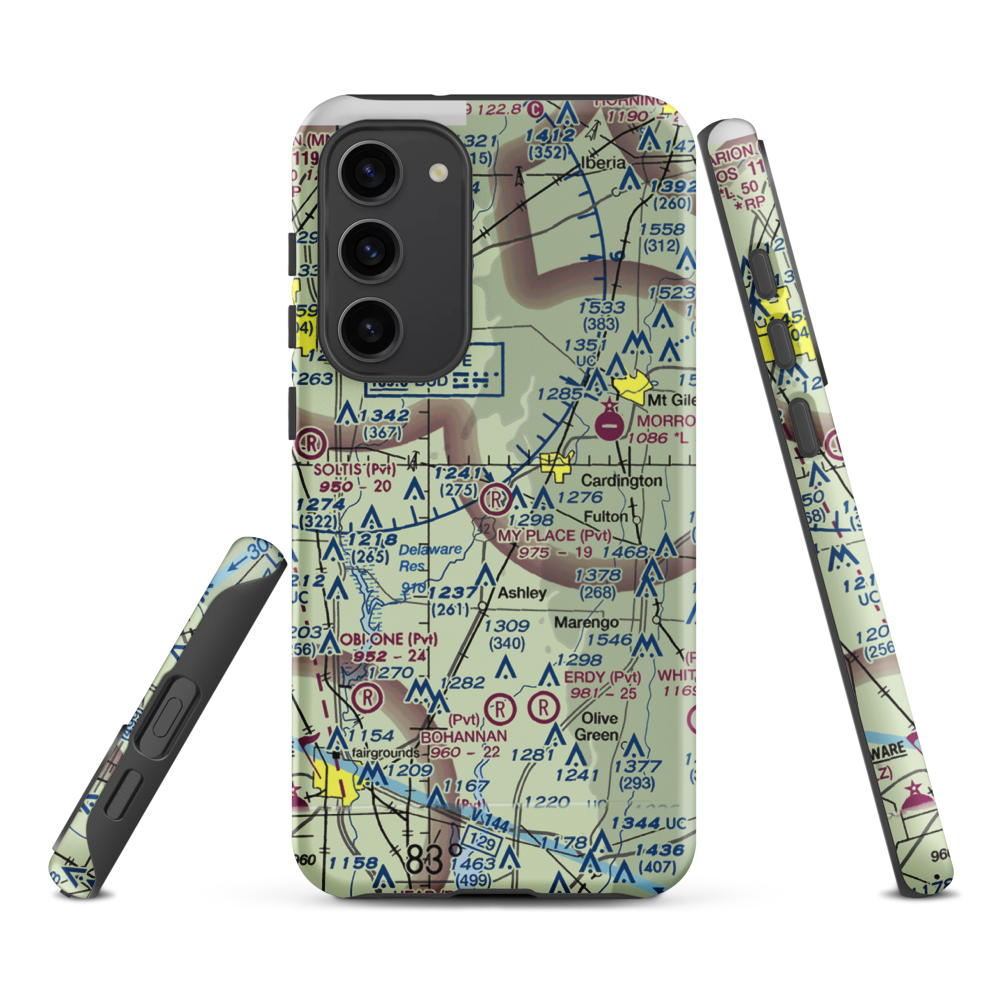 My Place Airport (3OH7) VFR Sectional Samsung Phone Case Samsung Galaxy S23 Plus model shown