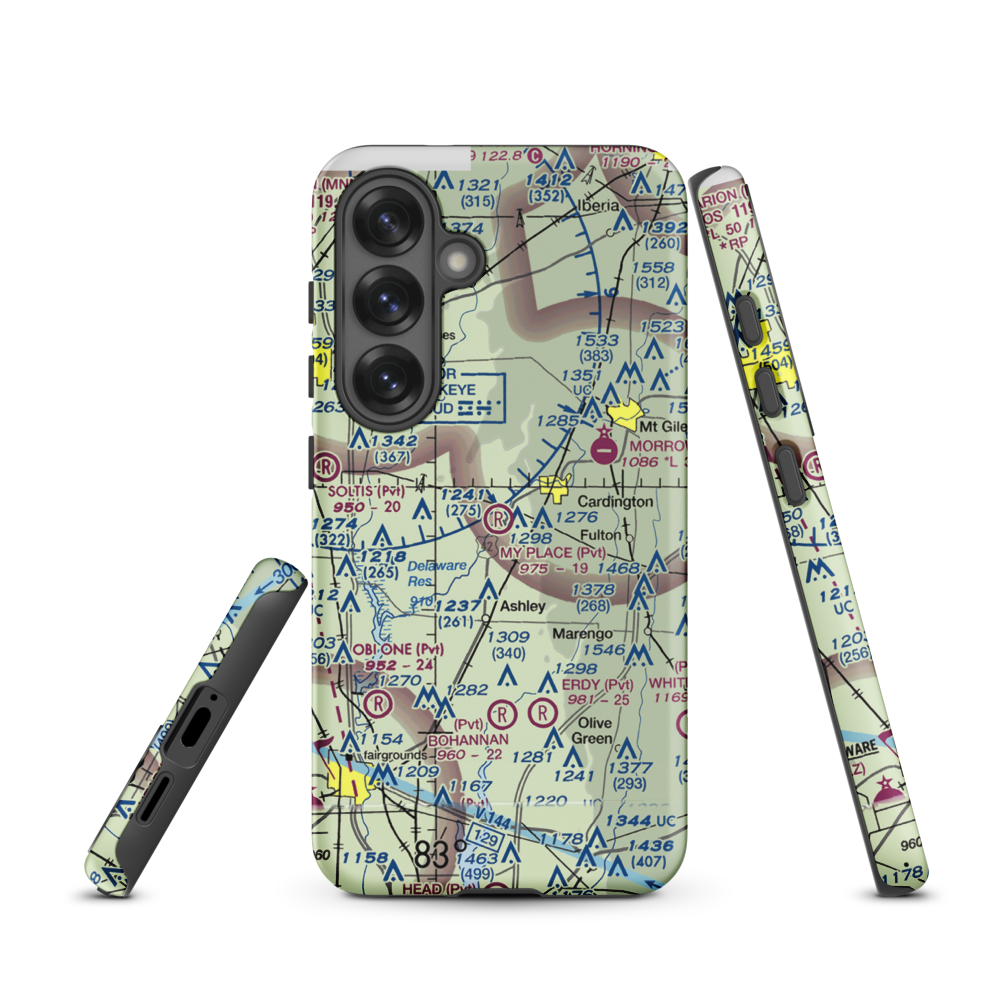 My Place Airport (3OH7) VFR Sectional Samsung Phone Case Samsung Galaxy S25 model shown