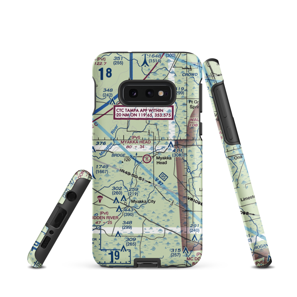 Myakka Head Airport (67FL) VFR Sectional Samsung Phone Case Samsung Galaxy S10e model shown
