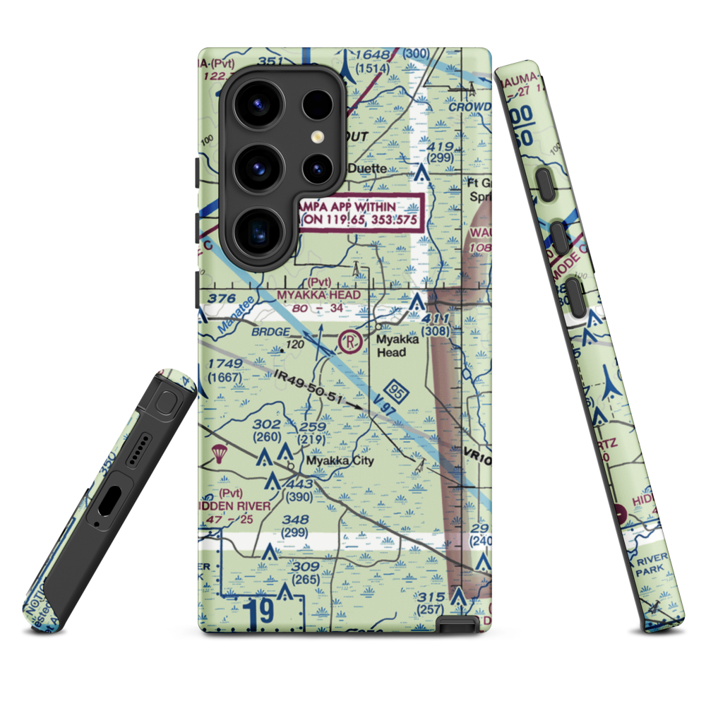 Myakka Head Airport (67FL) VFR Sectional Samsung Phone Case Samsung Galaxy S24 Ultra model shown