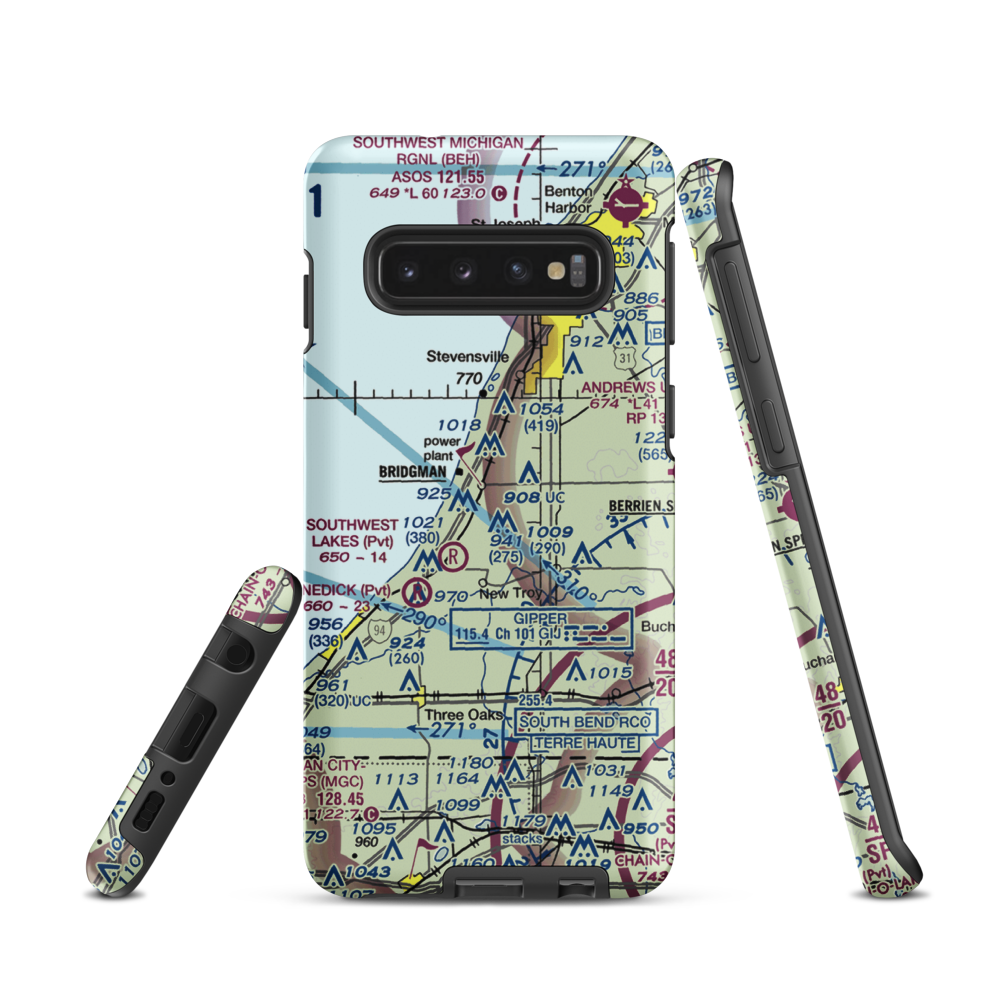 Myers Airport (MI25) VFR Sectional Samsung Phone Case Samsung Galaxy S10 model shown