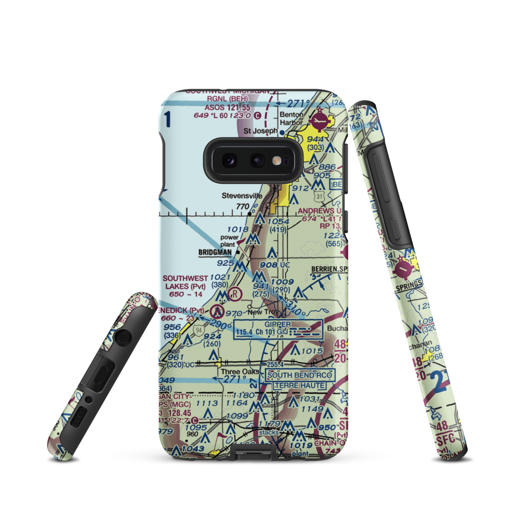 Myers Airport (MI25) VFR Sectional Samsung Phone Case Samsung Galaxy S10e model shown