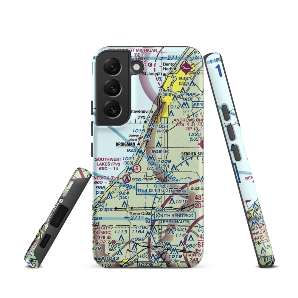 Myers Airport (MI25) VFR Sectional Samsung Phone Case Samsung Galaxy S22 model shown