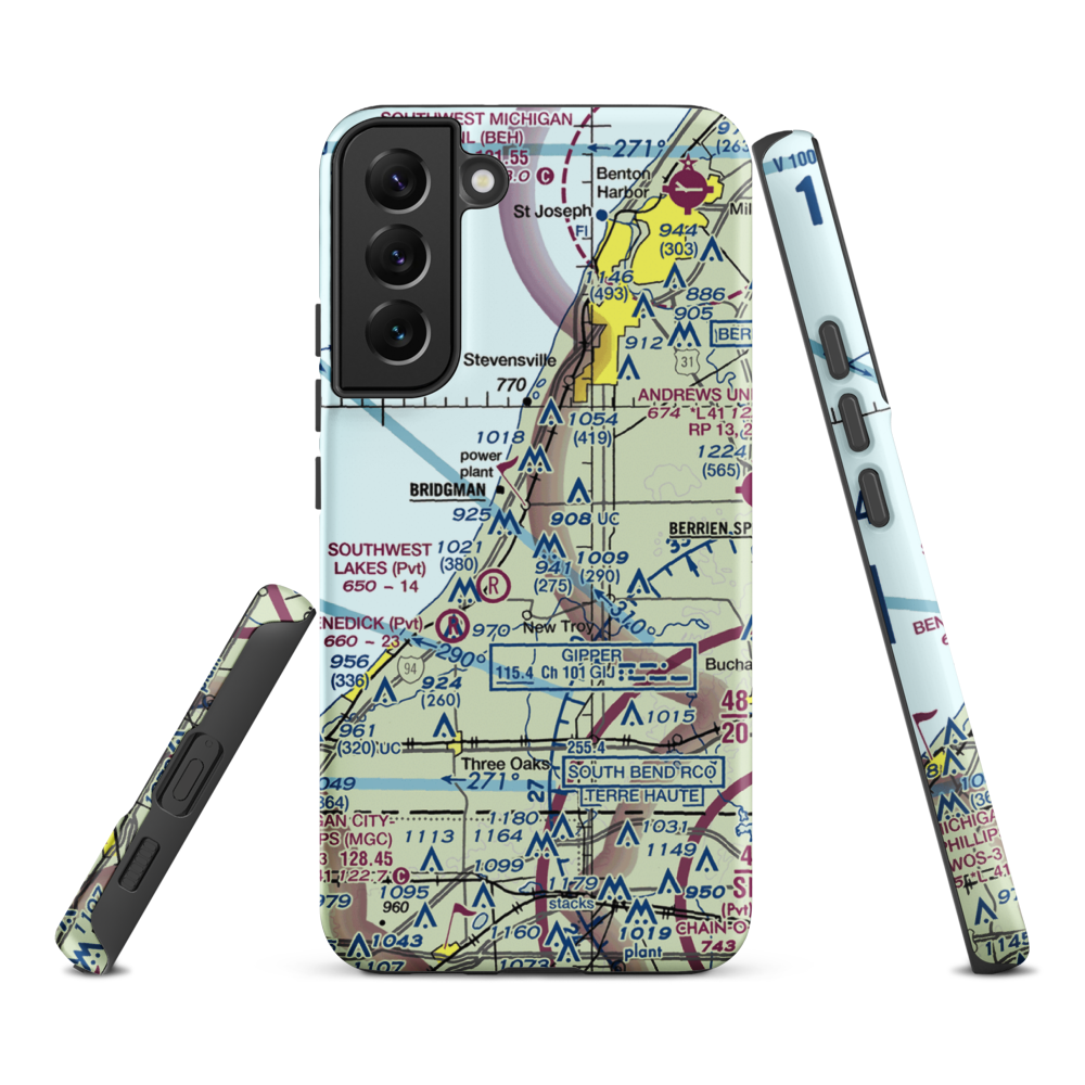 Myers Airport (MI25) VFR Sectional Samsung Phone Case Samsung Galaxy S22 Plus model shown