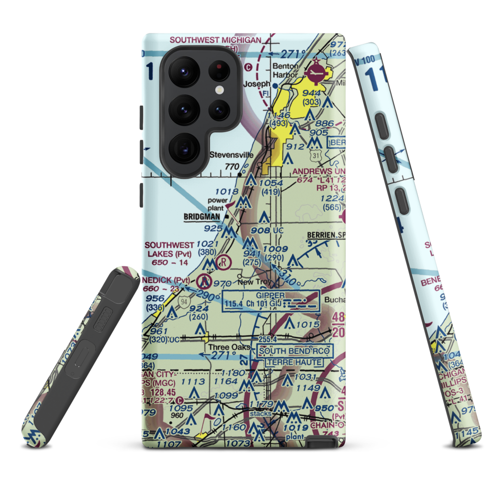 Myers Airport (MI25) VFR Sectional Samsung Phone Case Samsung Galaxy S22 Ultra model shown