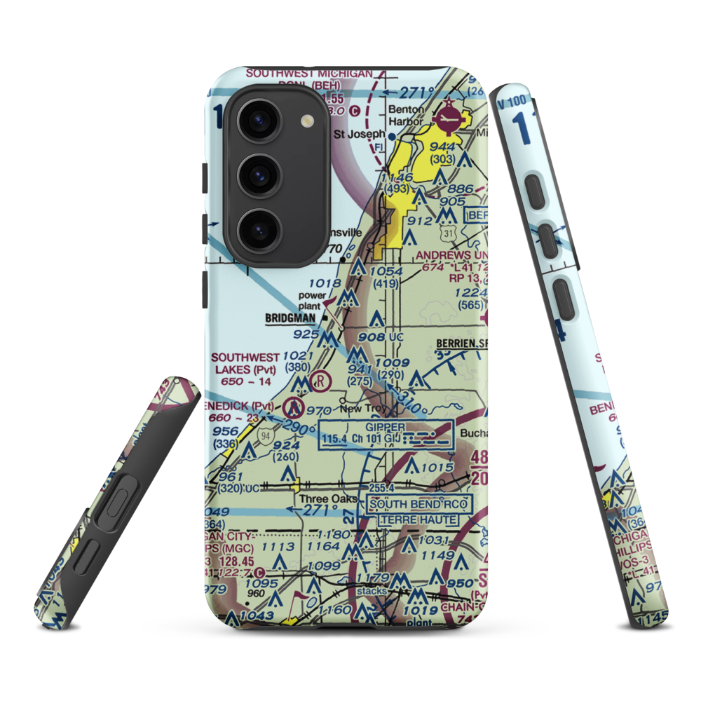 Myers Airport (MI25) VFR Sectional Samsung Phone Case Samsung Galaxy S23 Plus model shown