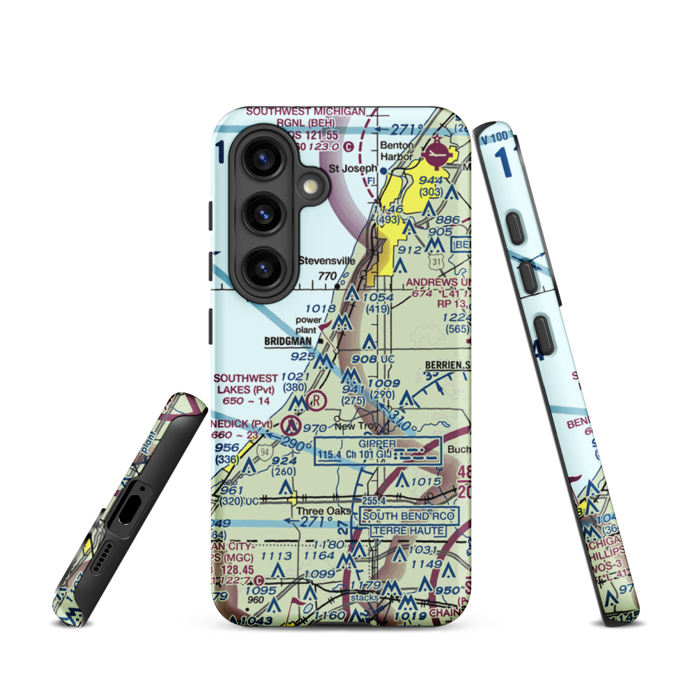 Myers Airport (MI25) VFR Sectional Samsung Phone Case Samsung Galaxy S24 model shown
