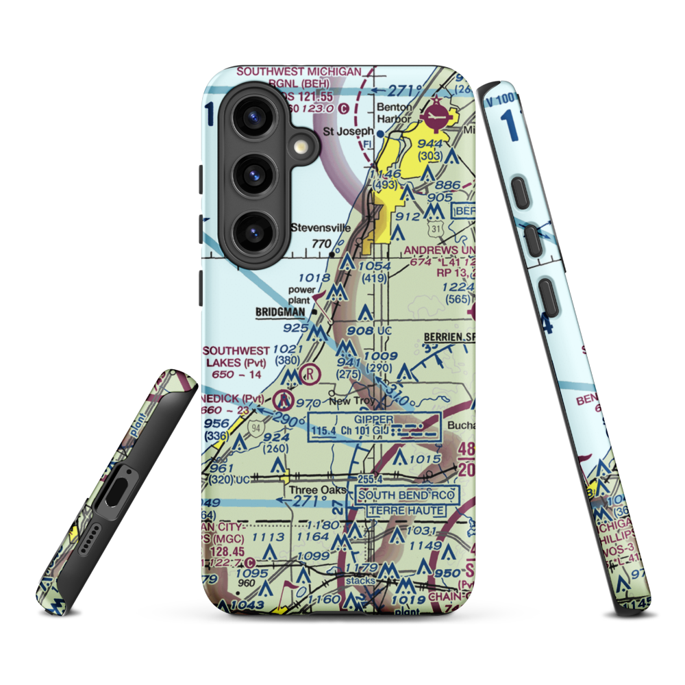 Myers Airport (MI25) VFR Sectional Samsung Phone Case Samsung Galaxy S24 Plus model shown