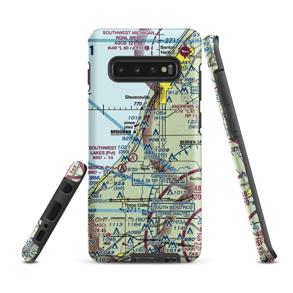 Myers Airport (MI25) VFR Sectional Samsung Phone Case Samsung Galaxy S10 Plus model shown