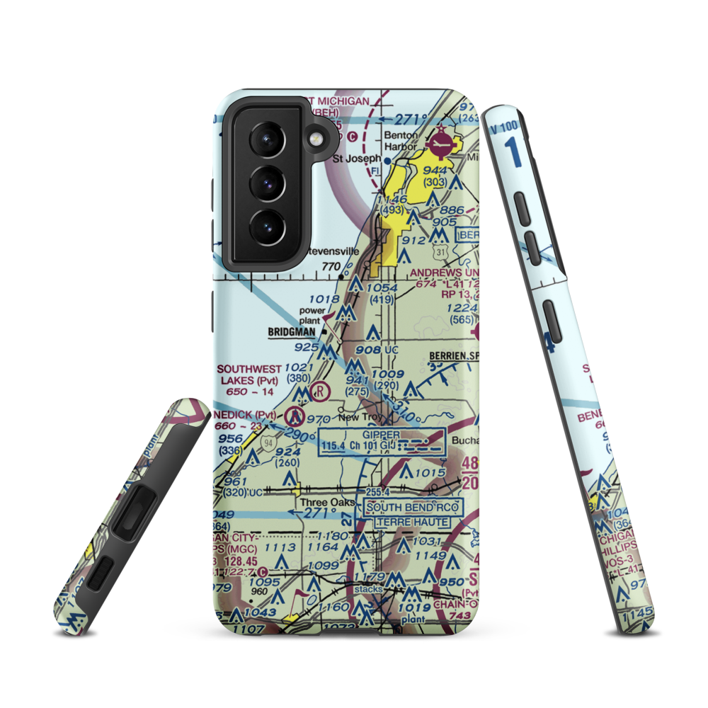 Myers Airport (MI25) VFR Sectional Samsung Phone Case Samsung Galaxy S21 model shown